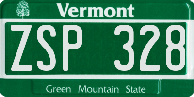 VT license plate ZSP328