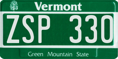 VT license plate ZSP330
