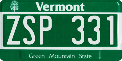 VT license plate ZSP331
