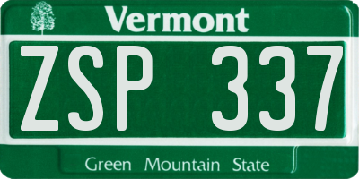 VT license plate ZSP337