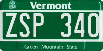VT license plate ZSP340