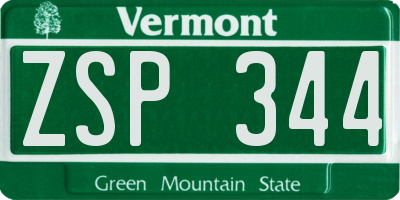 VT license plate ZSP344