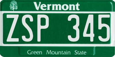 VT license plate ZSP345