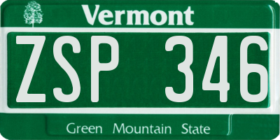 VT license plate ZSP346