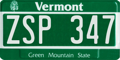 VT license plate ZSP347