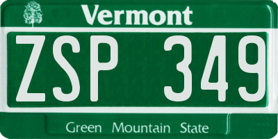 VT license plate ZSP349