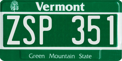 VT license plate ZSP351
