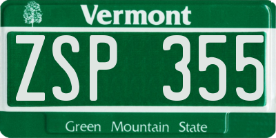 VT license plate ZSP355