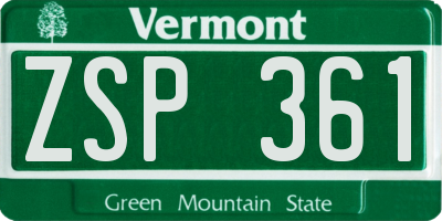 VT license plate ZSP361