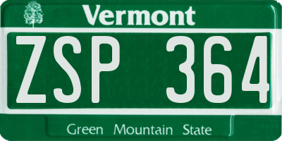 VT license plate ZSP364