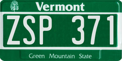 VT license plate ZSP371