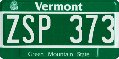 VT license plate ZSP373