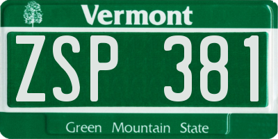 VT license plate ZSP381