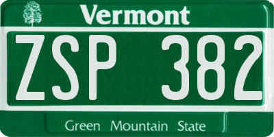 VT license plate ZSP382