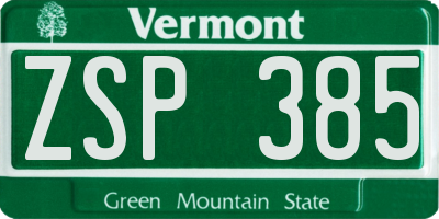 VT license plate ZSP385