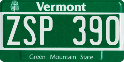 VT license plate ZSP390