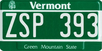 VT license plate ZSP393