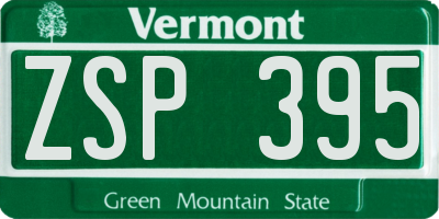 VT license plate ZSP395
