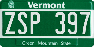 VT license plate ZSP397