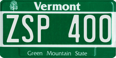 VT license plate ZSP400