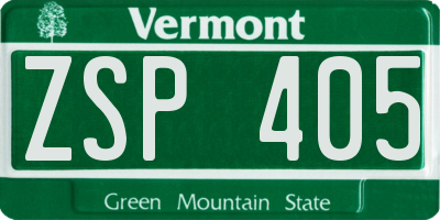 VT license plate ZSP405