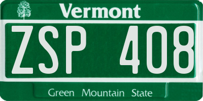 VT license plate ZSP408