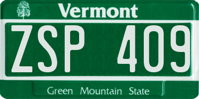 VT license plate ZSP409