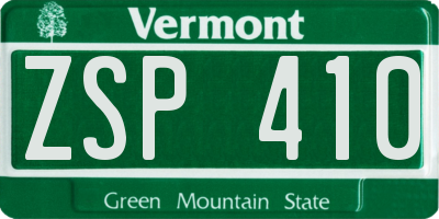VT license plate ZSP410