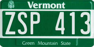 VT license plate ZSP413