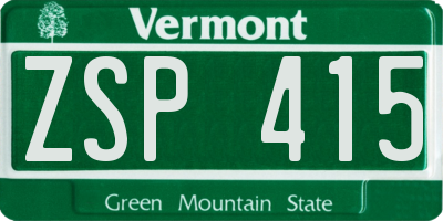 VT license plate ZSP415
