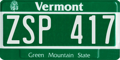 VT license plate ZSP417