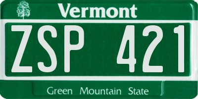 VT license plate ZSP421