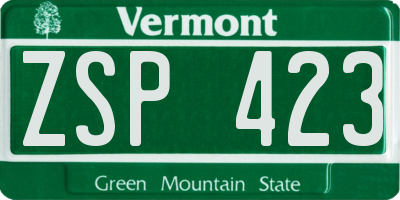VT license plate ZSP423