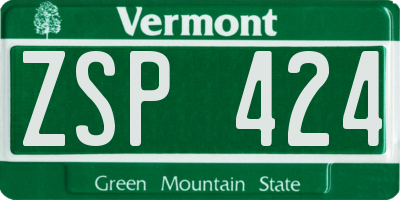VT license plate ZSP424