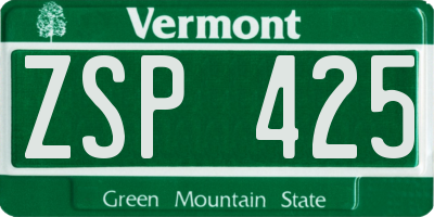 VT license plate ZSP425