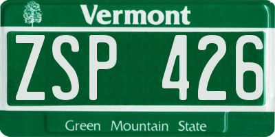 VT license plate ZSP426
