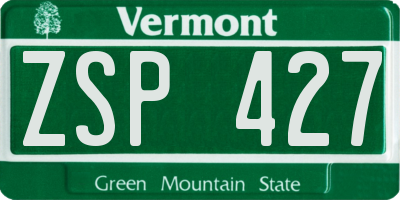 VT license plate ZSP427