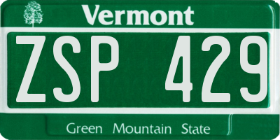 VT license plate ZSP429