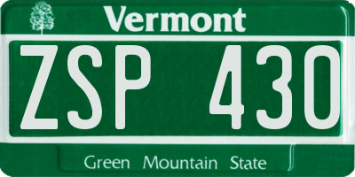 VT license plate ZSP430