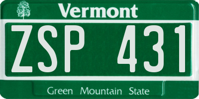 VT license plate ZSP431