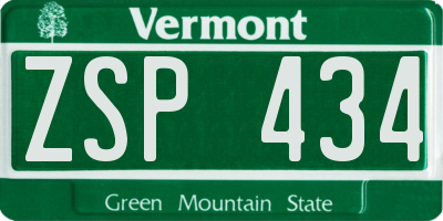 VT license plate ZSP434