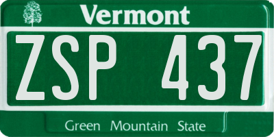 VT license plate ZSP437