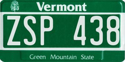 VT license plate ZSP438