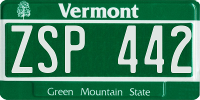 VT license plate ZSP442