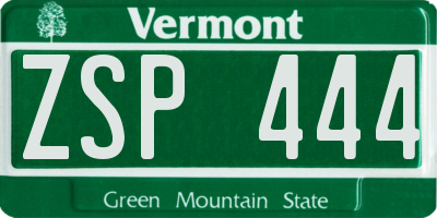 VT license plate ZSP444