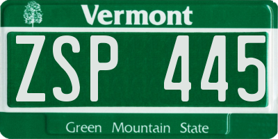 VT license plate ZSP445