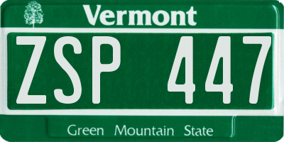VT license plate ZSP447