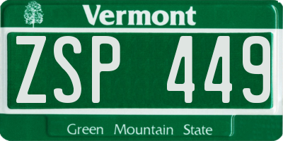 VT license plate ZSP449