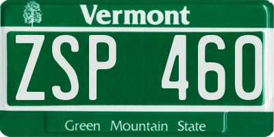 VT license plate ZSP460