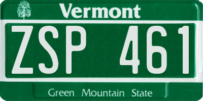 VT license plate ZSP461